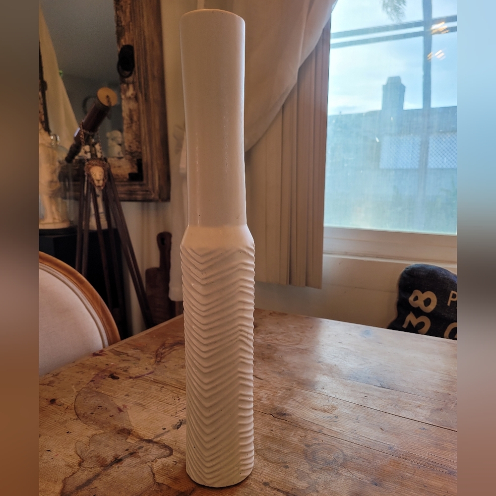 West Elm Ivory Textured Vase